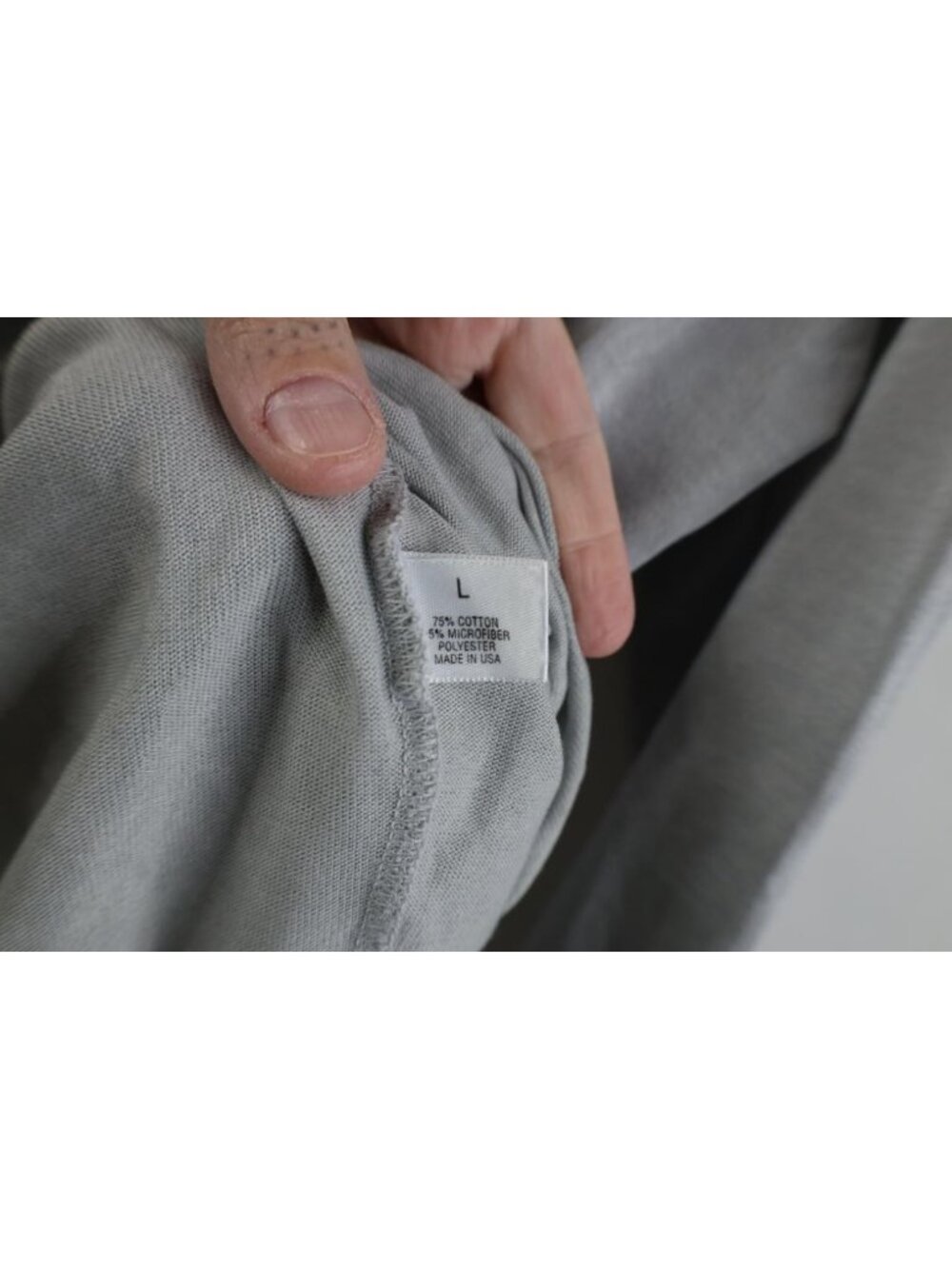 Vtg 90s St Croix Mens Large Blank Knit Mock Neck Lightweight Sweater Lt Gray USA - Picture 6 of 9